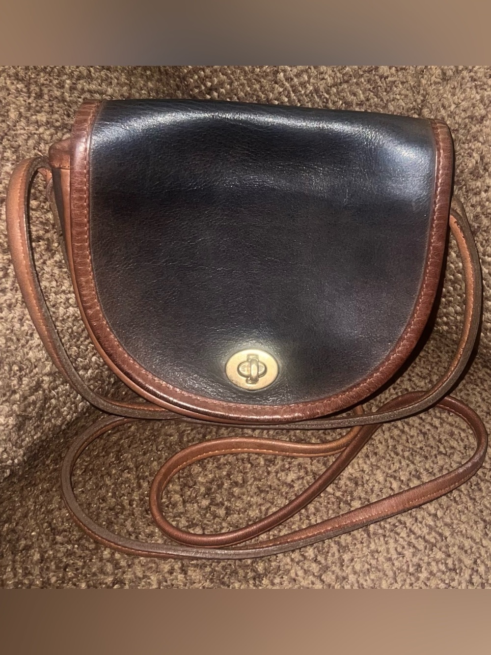 Vintage Coach Spectator Prairie Bag 9954 Black British Tan Leather USA 1995